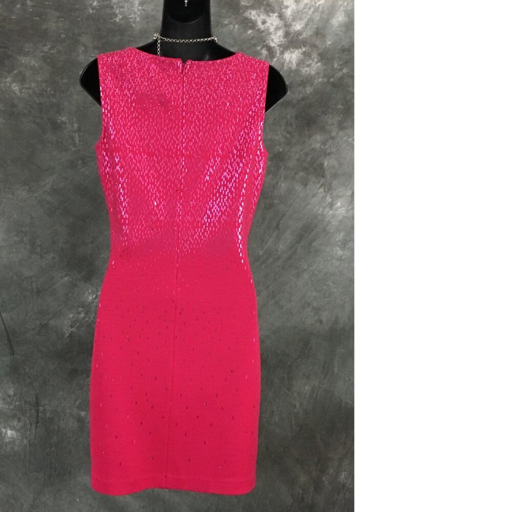 BEAUTIFUL St John knit pink rhinestones embellished evening dress size 2 - Picture 6 of 7